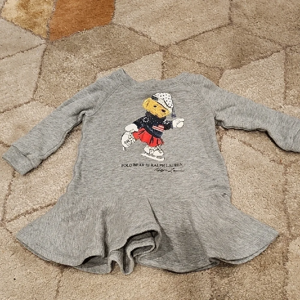 Ralph Lauren Gray Dress with Polo Bear Graphic NWOT